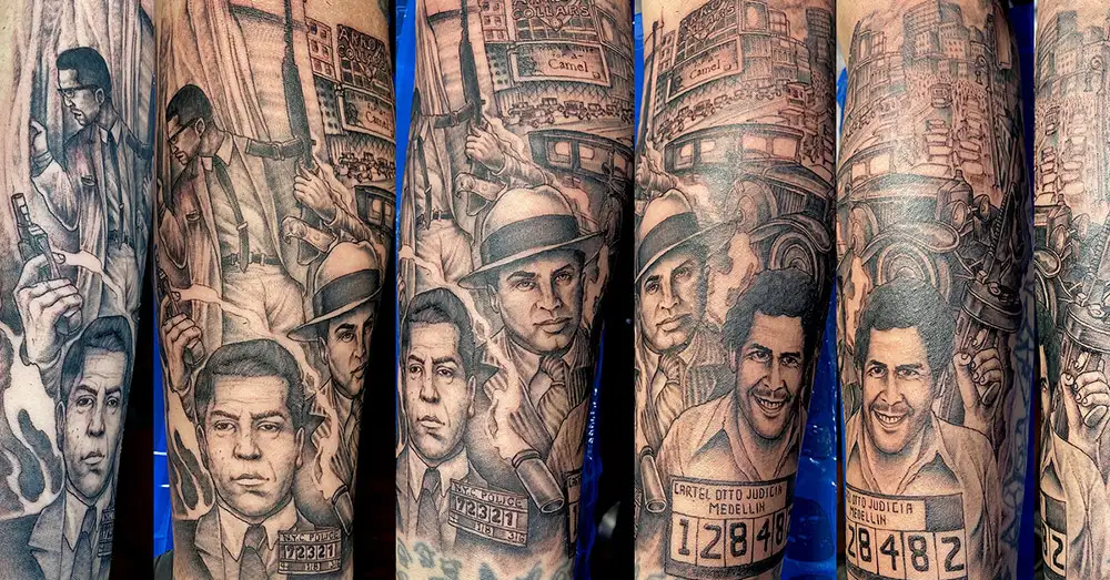 Mafia &amp; Malcolm X Historical Tattoo