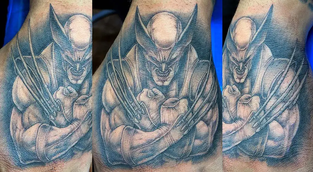Marvel Wolverine hand tattoo