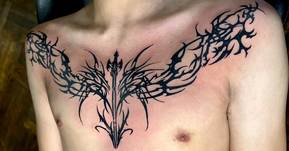 cyber sigil cybersigilism tattoo chest
