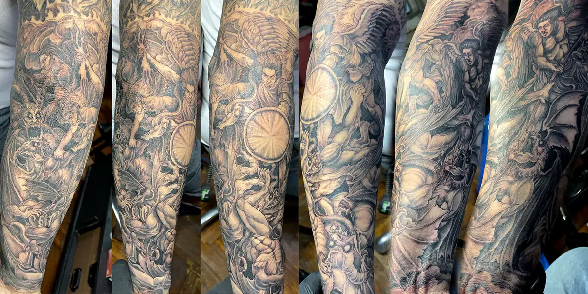 poseidon forearm tattoo