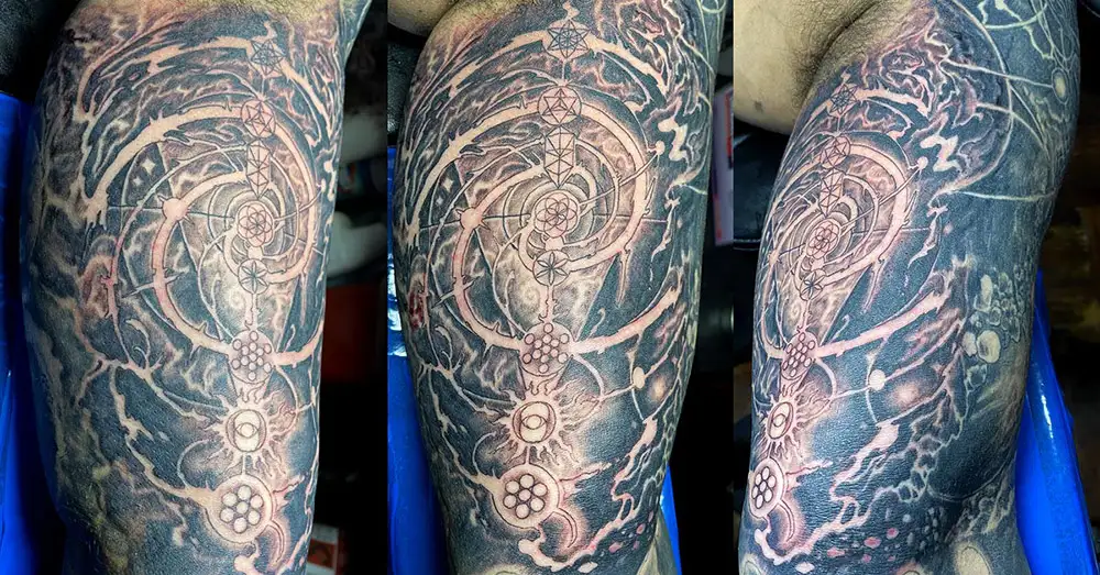 spiritual tattoo inner arm